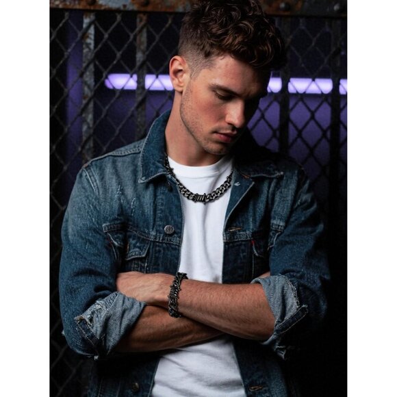 Heavy Cuban Chain Bracelet 7/9mm Barbed Wire Punk Gothic Stainless for Men Women - Picture 8 of 9